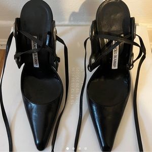 Vintage black and silver Manolo Blahniks